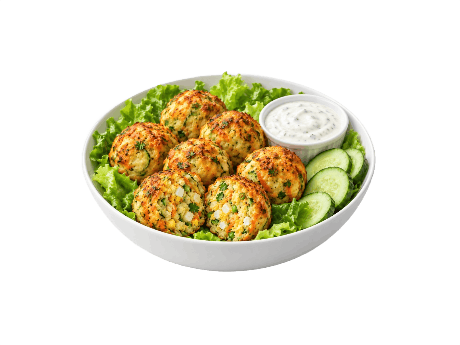 Baked Zucchini & Egg Ball Salad