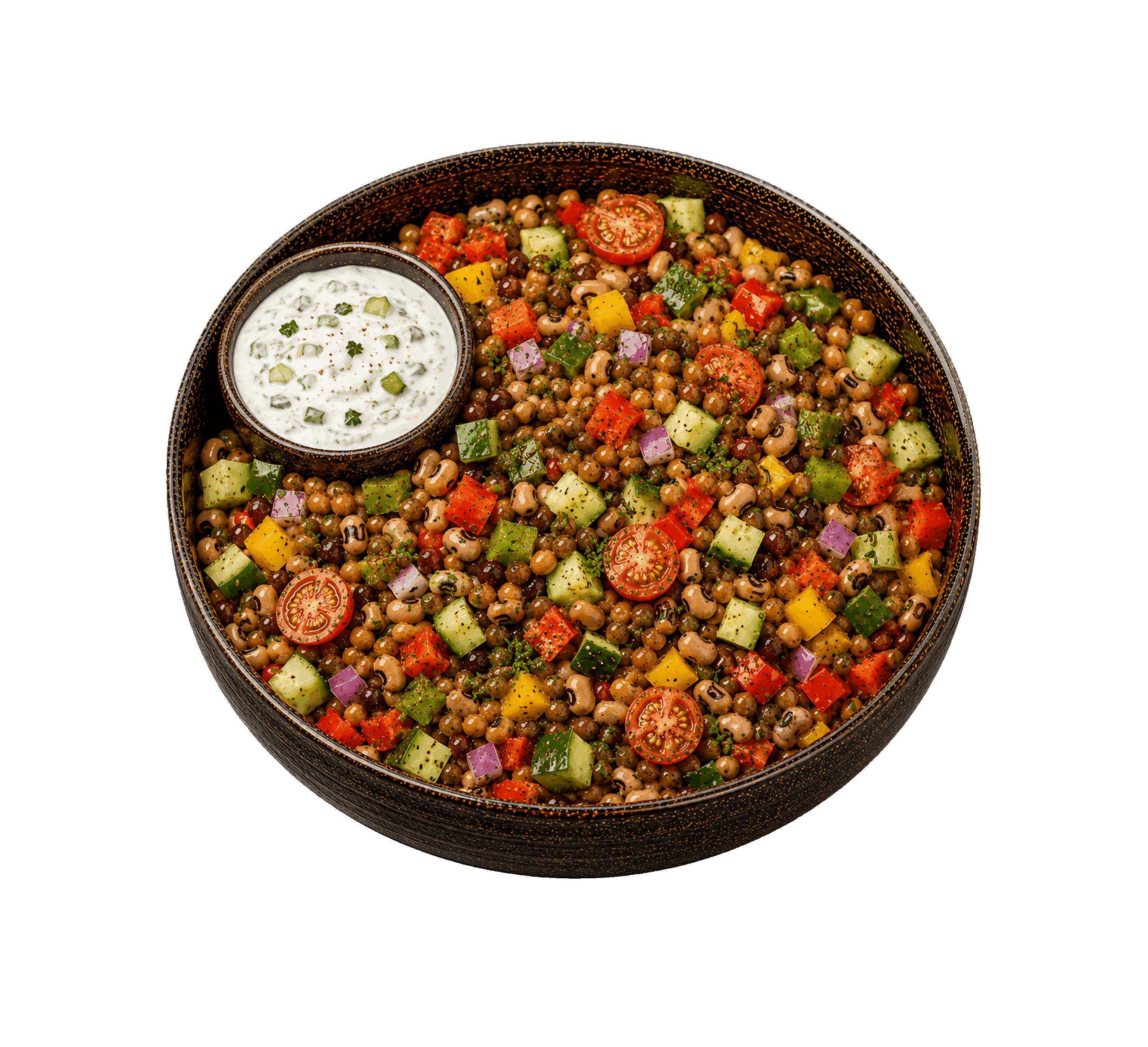 Greek Lentils Salad with Yogurt Dressing