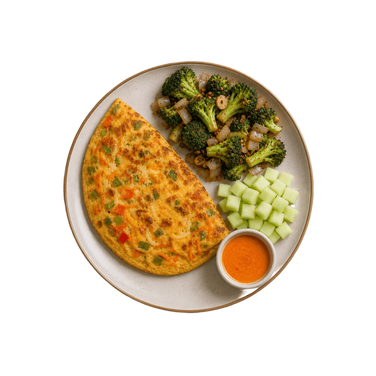 Chickpea Omelette & Veggie Plate