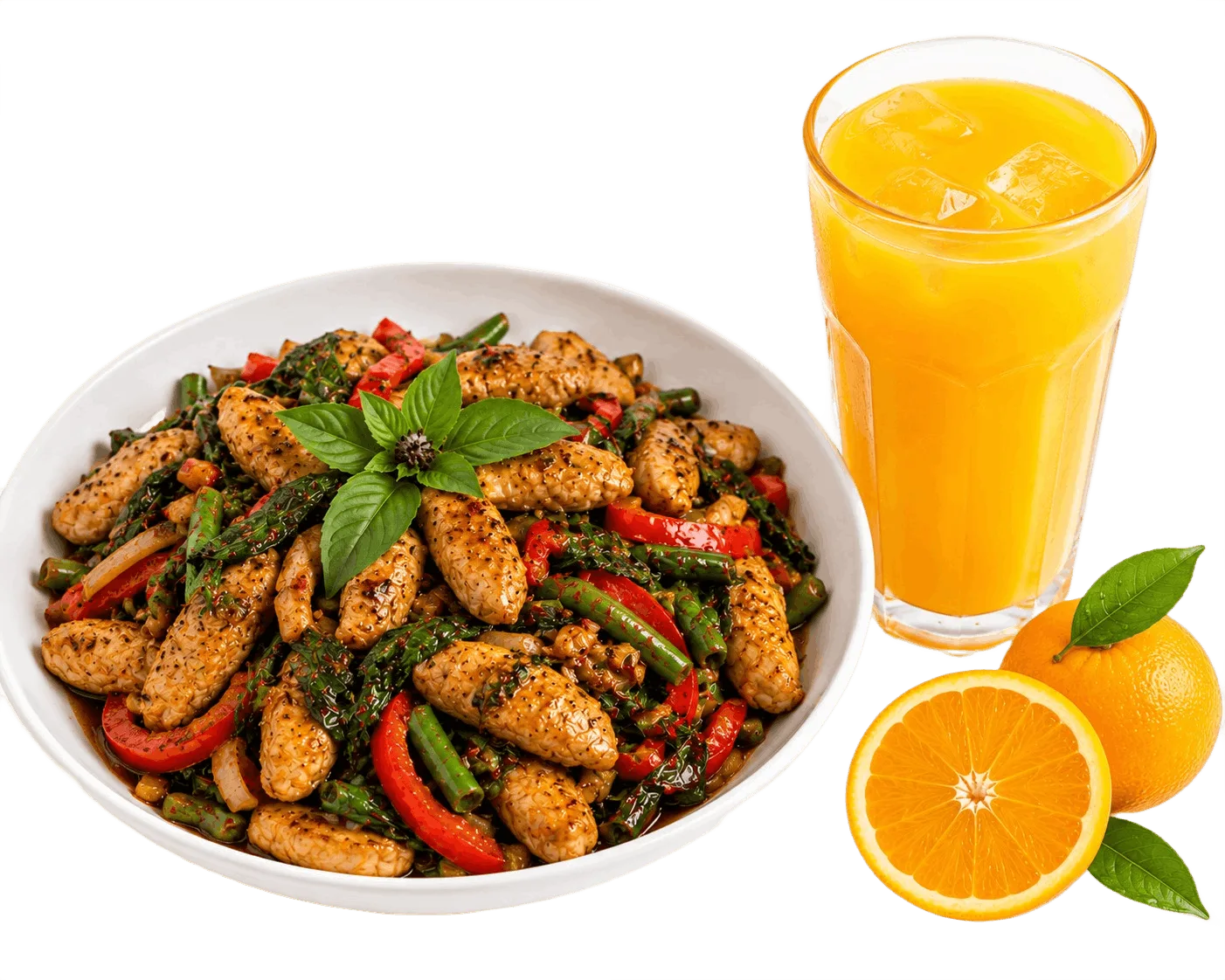 Thai Basil Chicken with Orange Juice