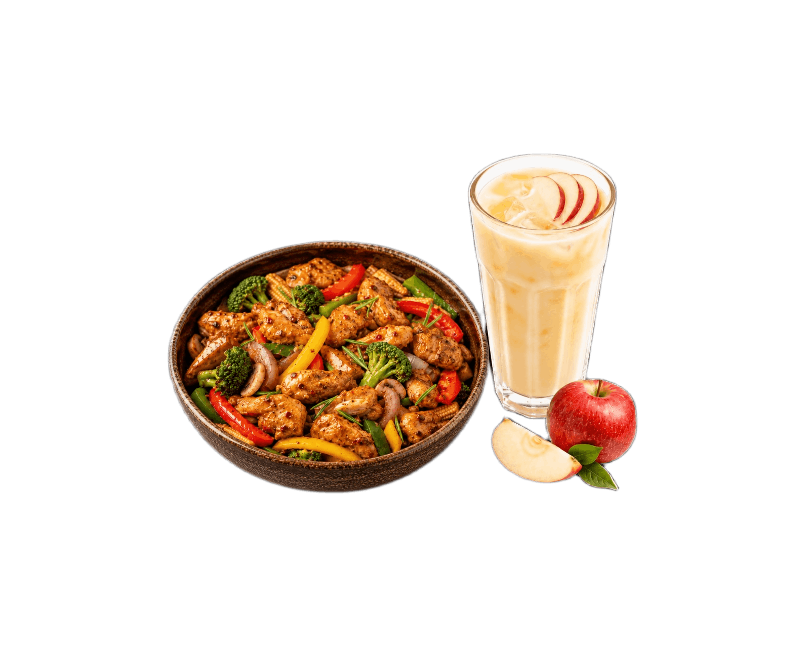Stir fry chicken with Apple Juice
