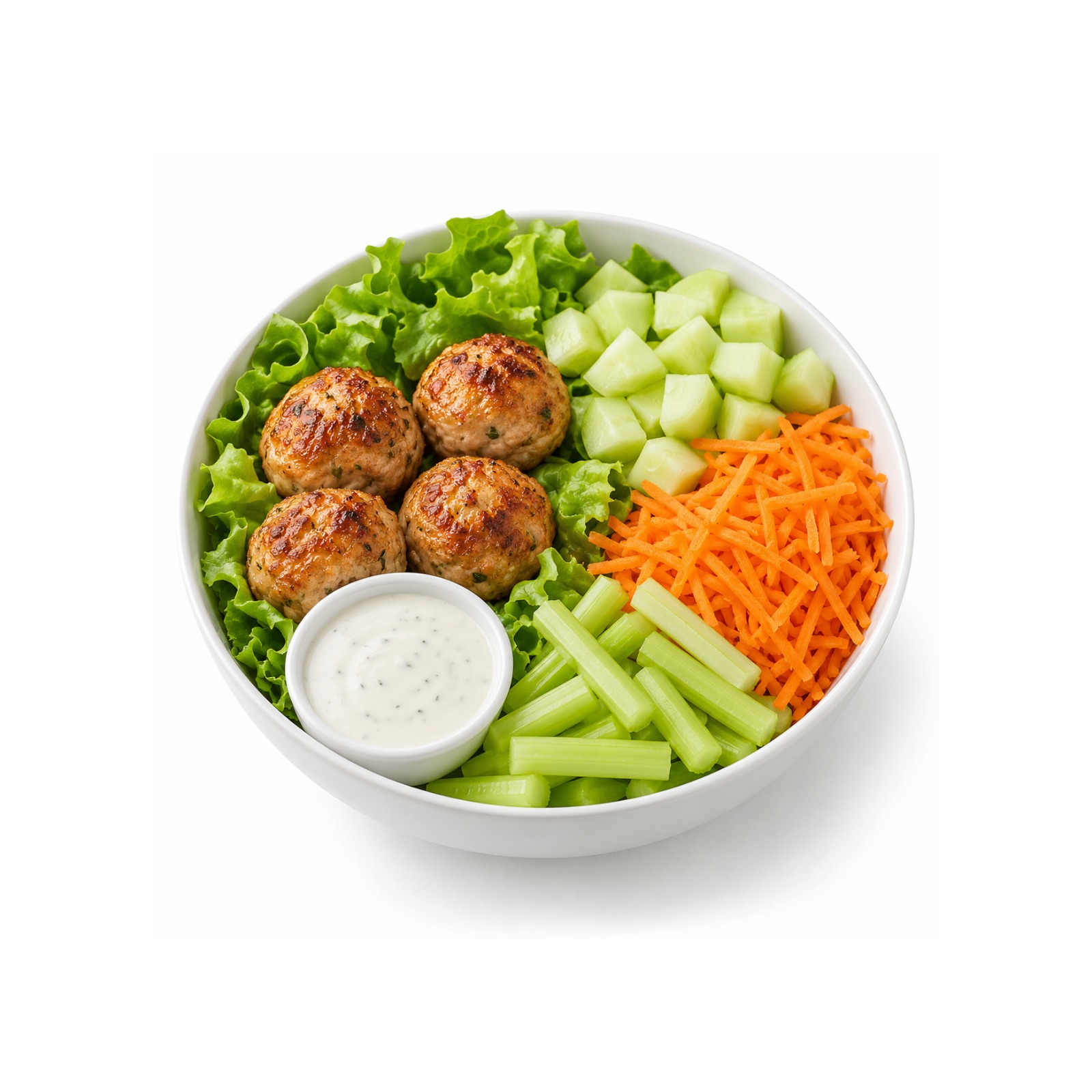 Teriyaki Chicken Meat Balls Salad