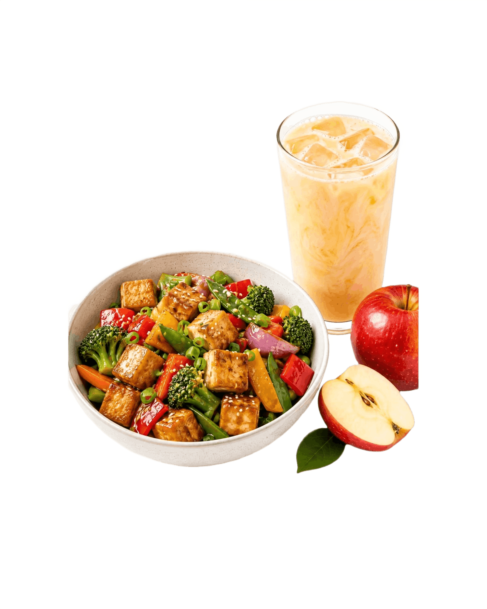 Stir fry Tofu with Apple Juice
