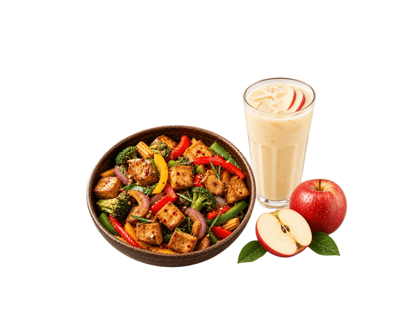 Stir fry Tofu with Apple Juice